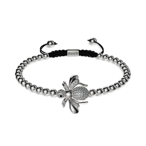 Queen | Silver | Crystal Honeybee Macrame Charmballa Bracelet